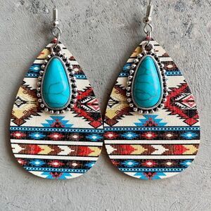 Western Fashion Turquoise Earrings